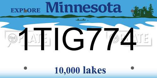 1TIG774 Minnesota License Plate