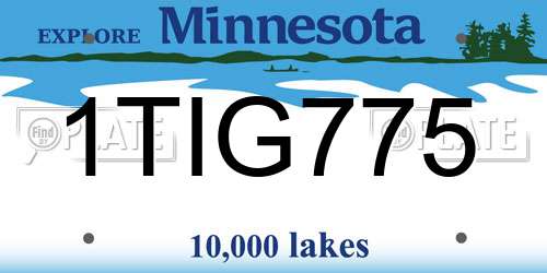 1TIG775 Minnesota License Plate