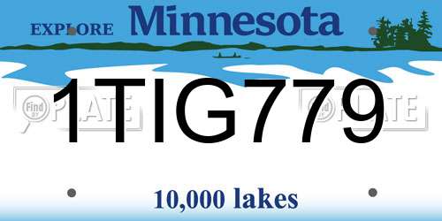1TIG779 Minnesota License Plate