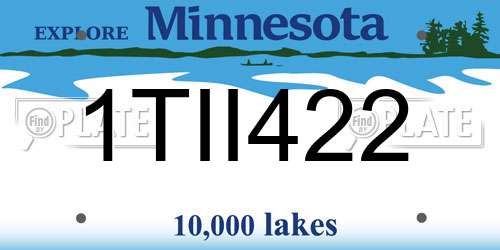 1TII422 Minnesota License Plate