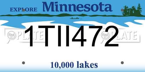 1TII472 Minnesota License Plate