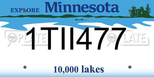 1TII477 Minnesota License Plate