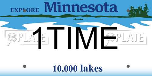 1TIME Minnesota License Plate