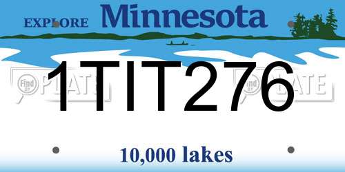1TIT276 Minnesota License Plate