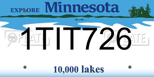 1TIT726 Minnesota License Plate