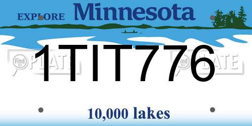 1TIT776 Minnesota License Plate