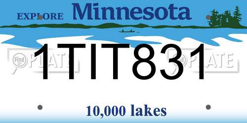 1TIT831 Minnesota License Plate