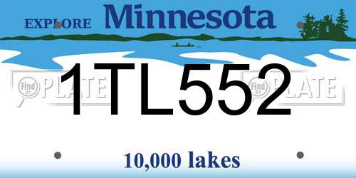 1TL552 Minnesota License Plate
