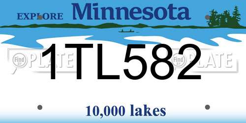 1TL582 Minnesota License Plate