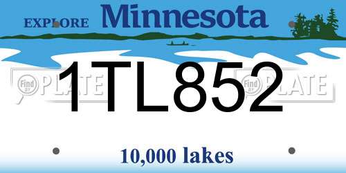 1TL852 Minnesota License Plate