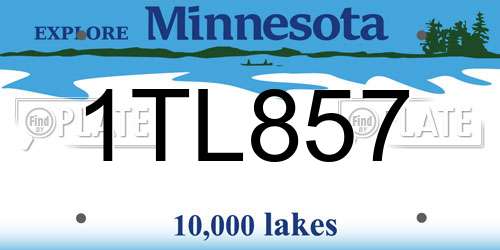 1TL857 Minnesota License Plate