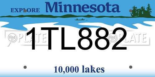1TL882 Minnesota License Plate