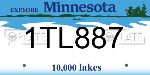 1TL887 Minnesota License Plate