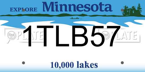 1TLB57 Minnesota License Plate