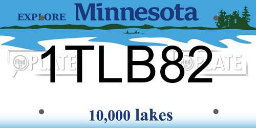 1TLB82 Minnesota License Plate
