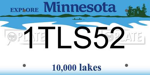 1TLS52 Minnesota License Plate