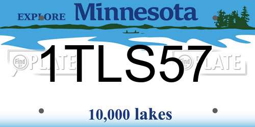 1TLS57 Minnesota License Plate