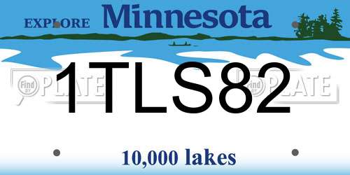 1TLS82 Minnesota License Plate