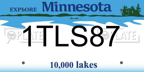 1TLS87 Minnesota License Plate