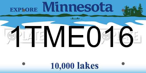 1TME016 Minnesota License Plate