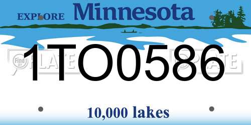 1TO0586 Minnesota License Plate