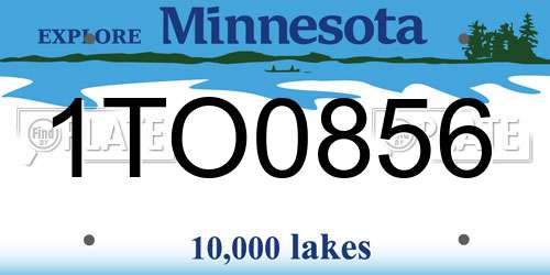 1TO0856 Minnesota License Plate