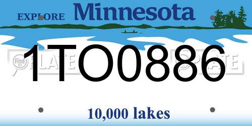 1TO0886 Minnesota License Plate
