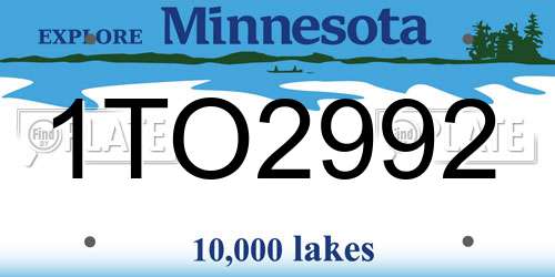 1TO2992 Minnesota License Plate