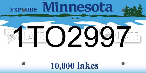 1TO2997 Minnesota License Plate