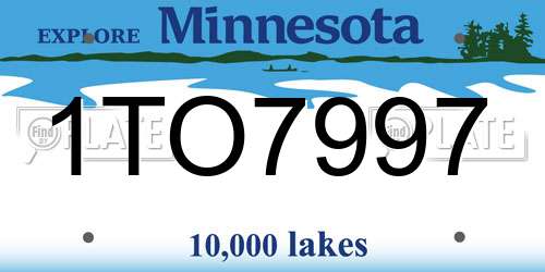 1TO7997 Minnesota License Plate