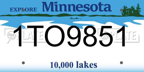 1TO9851 Minnesota License Plate