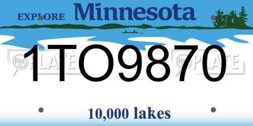 1TO9870 Minnesota License Plate