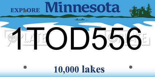 1TOD556 Minnesota License Plate