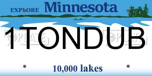 1TONDUB Minnesota License Plate