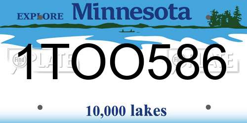 1TOO586 Minnesota License Plate