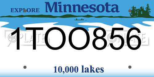 1TOO856 Minnesota License Plate