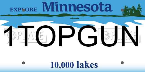 1TOPGUN Minnesota License Plate