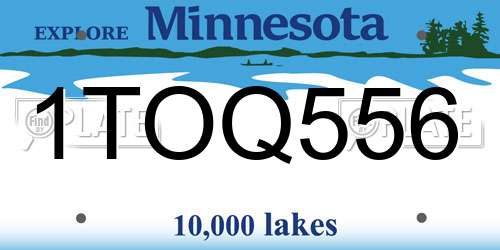 1TOQ556 Minnesota License Plate