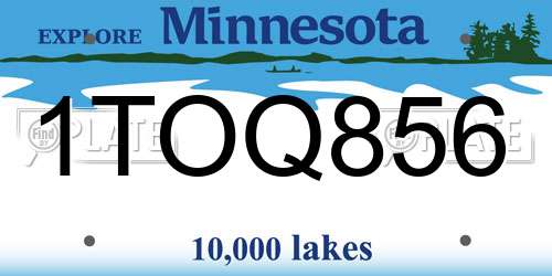 1TOQ856 Minnesota License Plate