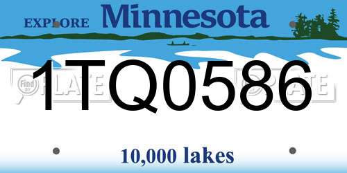 1TQ0586 Minnesota License Plate