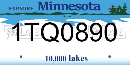 1TQ0890 Minnesota License Plate