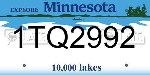1TQ2992 Minnesota License Plate