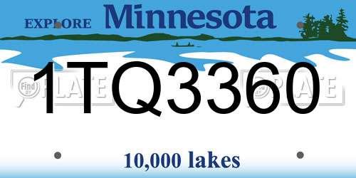1TQ3360 Minnesota License Plate