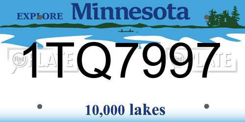1TQ7997 Minnesota License Plate