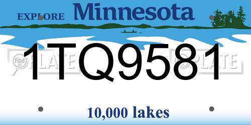 1TQ9581 Minnesota License Plate