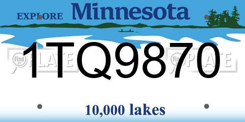 1TQ9870 Minnesota License Plate