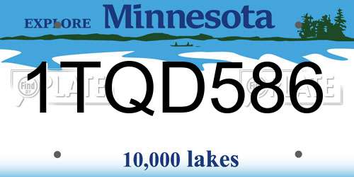1TQD586 Minnesota License Plate