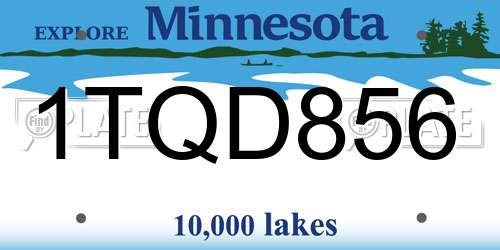 1TQD856 Minnesota License Plate