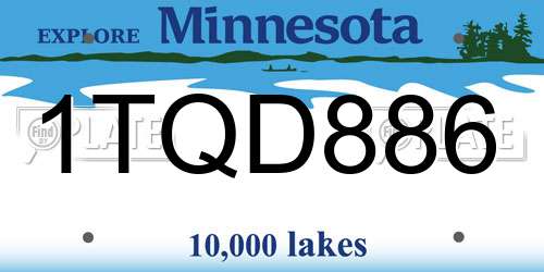 1TQD886 Minnesota License Plate