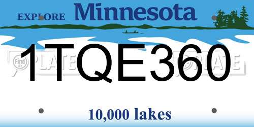 1TQE360 Minnesota License Plate